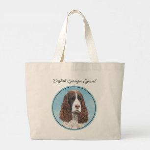 Engelstalige spaniel-schilderkunst grote tote bag