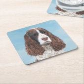 Engelstalige spaniel-schilderkunst kartonnen onderzetters (Schuin)