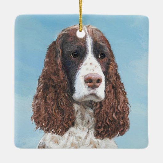 Engelstalige spaniel-schilderkunst keramisch ornament (Achterkant)