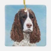 Engelstalige spaniel-schilderkunst keramisch ornament (Voorkant)