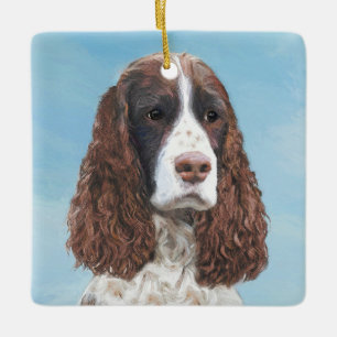 Engelstalige spaniel-schilderkunst keramisch ornament