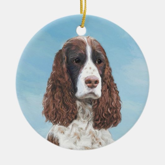 Engelstalige spaniel-schilderkunst keramisch ornament (Voorkant)