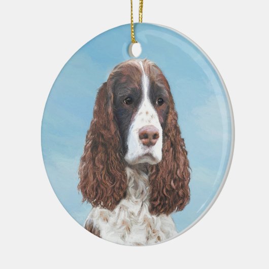 Engelstalige spaniel-schilderkunst keramisch ornament (Links)