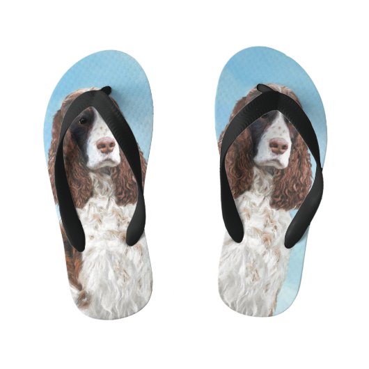 Engelstalige spaniel-schilderkunst kinder teenslippers (Voetbed)