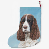 Engelstalige spaniel-schilderkunst kleine kerstsok (Achterkant)