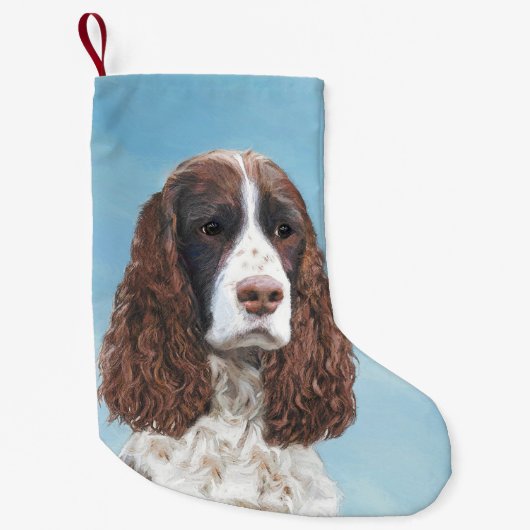Engelstalige spaniel-schilderkunst kleine kerstsok (Voorkant)