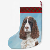 Engelstalige spaniel-schilderkunst kleine kerstsok (Achterkant)