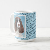 Engelstalige spaniel-schilderkunst koffiemok (Voorkant links)
