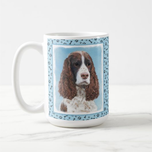 Engelstalige spaniel-schilderkunst koffiemok (Links)