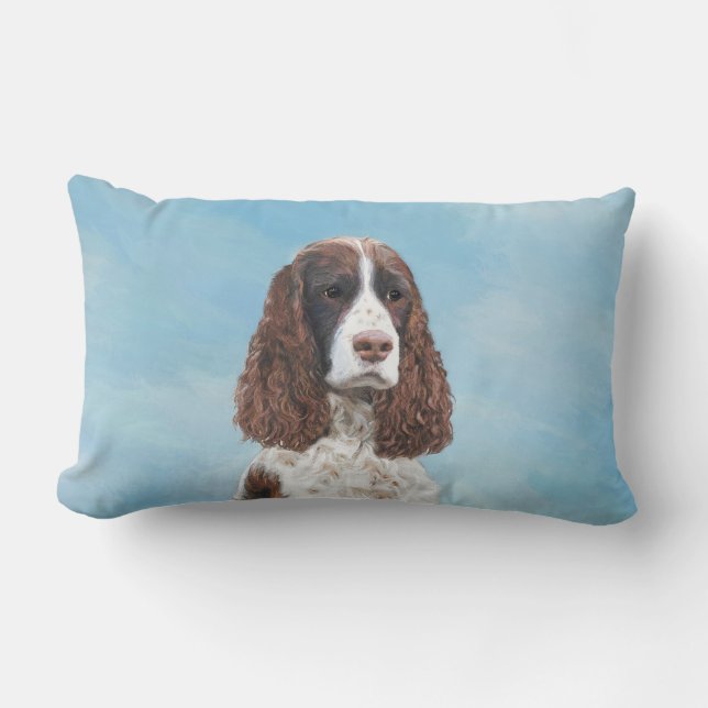 Engelstalige spaniel-schilderkunst kussen (Voorkant)
