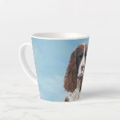 Engelstalige spaniel-schilderkunst latte mok (Linkerhoek)