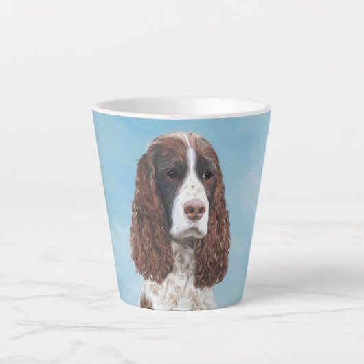 Engelstalige spaniel-schilderkunst latte mok (Voorkant)