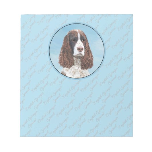 Engelstalige spaniel-schilderkunst notitieblok (Voorkant)