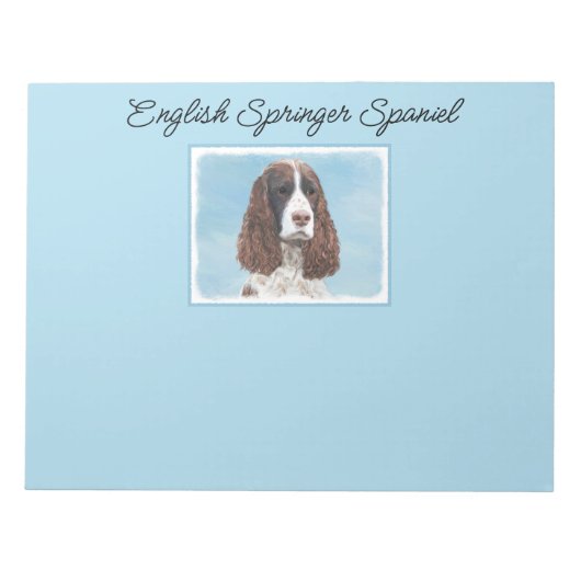Engelstalige spaniel-schilderkunst notitieblok (Voorkant)