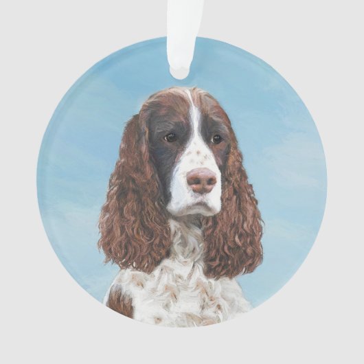 Engelstalige spaniel-schilderkunst ornament (voorkant)