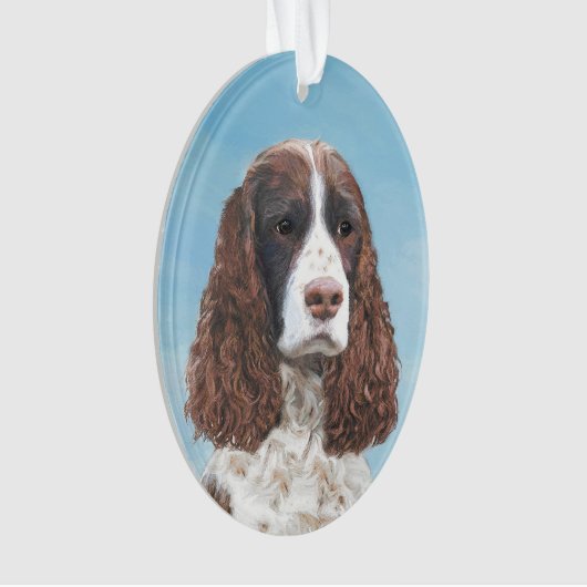 Engelstalige spaniel-schilderkunst ornament (voorkant)