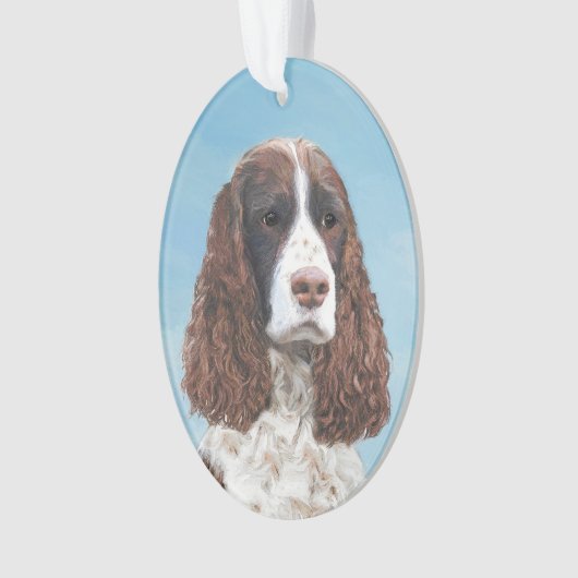 Engelstalige spaniel-schilderkunst ornament (voorkant)