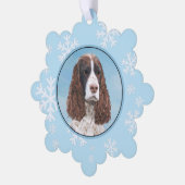 Engelstalige spaniel-schilderkunst ornament kaart (Links)