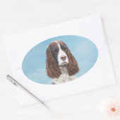 Engelstalige spaniel-schilderkunst ovale sticker (Envelop)
