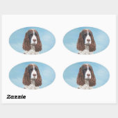 Engelstalige spaniel-schilderkunst ovale sticker (Vel)