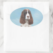 Engelstalige spaniel-schilderkunst ovale sticker (Tas)