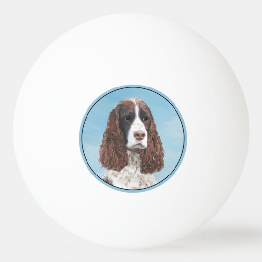 Engelstalige spaniel-schilderkunst pingpongbal (Voorkant)