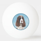 Engelstalige spaniel-schilderkunst pingpongbal (Achterkant)
