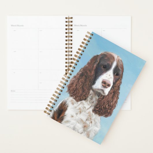 Engelstalige spaniel-schilderkunst planner (Display)