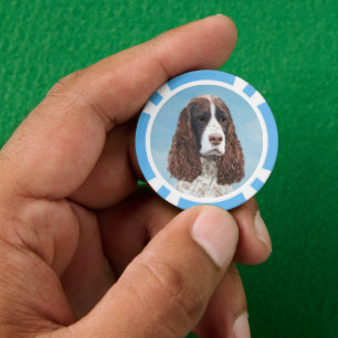 Engelstalige spaniel-schilderkunst poker chips