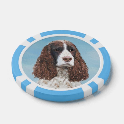 Engelstalige spaniel-schilderkunst poker chips (Enkel)