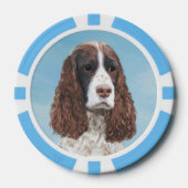 Engelstalige spaniel-schilderkunst poker chips (Voorkant)