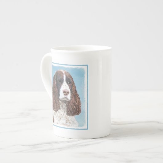 Engelstalige spaniel-schilderkunst porselein kop (Links)