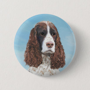 Engelstalige spaniel-schilderkunst ronde button 5,7 cm