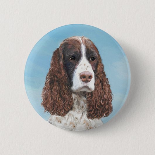 Engelstalige spaniel-schilderkunst ronde button 5,7 cm (Voorkant)