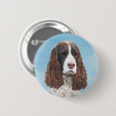 Engelstalige spaniel-schilderkunst ronde button 5,7 cm (Voorkant /achterkant)