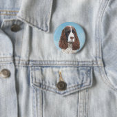 Engelstalige spaniel-schilderkunst ronde button 5,7 cm (In situ)
