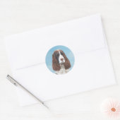 Engelstalige spaniel-schilderkunst ronde sticker (Envelop)