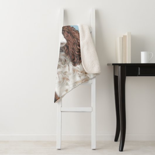 Engelstalige spaniel-schilderkunst sherpa deken (In situ)