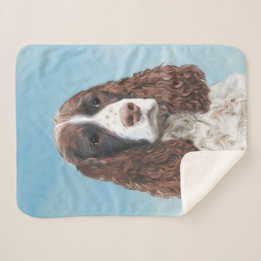 Engelstalige spaniel-schilderkunst sherpa deken (Voorkant (horizontaal))