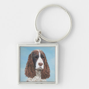 Engelstalige spaniel-schilderkunst sleutelhanger