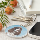 Engelstalige spaniel-schilderkunst sleutelhanger (Voorkant Rechts)