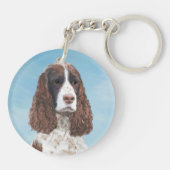 Engelstalige spaniel-schilderkunst sleutelhanger (Achterkant)