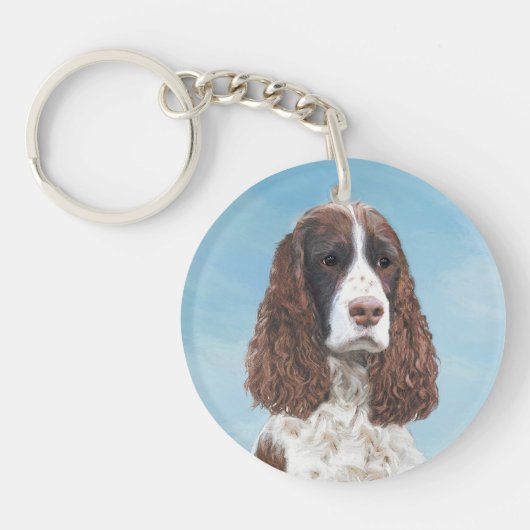 Engelstalige spaniel-schilderkunst sleutelhanger (Voorkant)