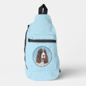 Engelstalige spaniel-schilderkunst sling bag (Voorkant)