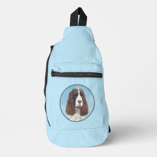 Engelstalige spaniel-schilderkunst sling bag (Voorkant)