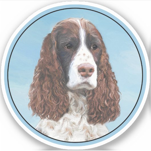 Engelstalige spaniel-schilderkunst sticker (Voorkant)