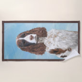Engelstalige spaniel-schilderkunst strandlaken (Voorkant)