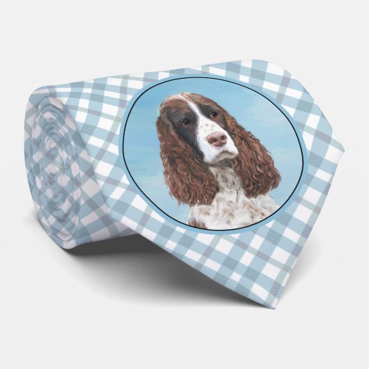 Engelstalige spaniel-schilderkunst stropdas (Opgerold)
