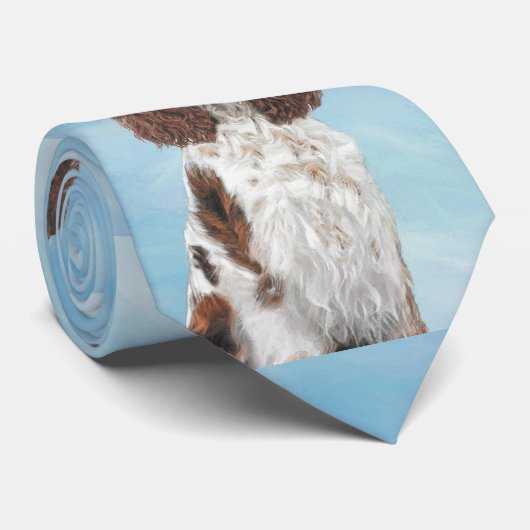 Engelstalige spaniel-schilderkunst stropdas (Opgerold)
