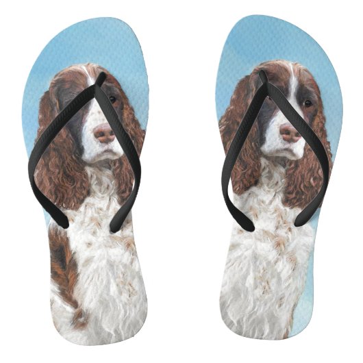 Engelstalige spaniel-schilderkunst teenslippers (Voetbed)
